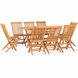 Cet élégant ensemble de salle à manger en bois de teck massif est conçu pour être le point de mire de votre jardin, terrasse  ...