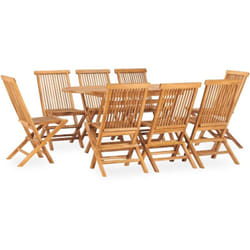 Vidaxl - Mobilier à dîner d'extérieur pliable 9 pcs Bois solide de teck