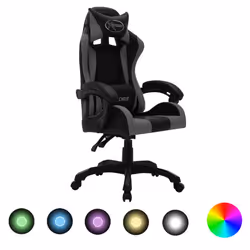 VidaXL 288000, 1 pièce(s), Coton, Simili-cuir, Polyester, Noir, Gris