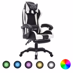 VidaXL 288001, 1 pièce(s), Coton, Simili-cuir, Polyester, Noir, Blanc