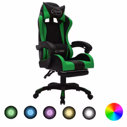 VidaXL 288009, 1 pièce(s), Coton, Simili-cuir, Polyester, Noir, Vert