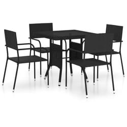 Vidaxl - Ensemble à manger de jardin 5 pcs Résine tressée Noir