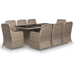 Vidaxl - Ensemble à manger de jardin 9 pcs Résine tressée Marron