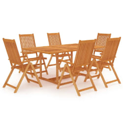 vidaXL Ensemble à manger de jardin 7 pcs Bois de teck massif - TU
