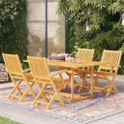 vidaXL Ensemble à manger de jardin 5 pcs Bois de teck massif - TU