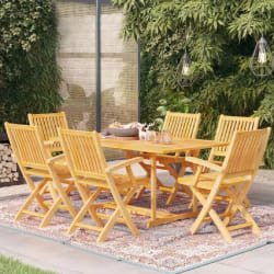 vidaXL Ensemble à manger de jardin 7 pcs Bois de teck massif - TU