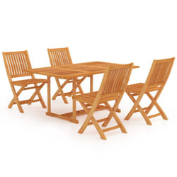 vidaXL Ensemble à manger de jardin 5 pcs Bois de teck massif - TU