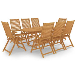 vidaXL Ensemble à manger de jardin 9 pcs Bois de teck massif - TU