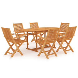 vidaXL Ensemble à manger de jardin 7 pcs Bois de teck massif - TU