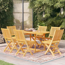 vidaXL Ensemble à manger de jardin 7 pcs Bois de teck massif - TU