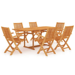 vidaXL Ensemble à manger de jardin 7 pcs Bois de teck massif - TU