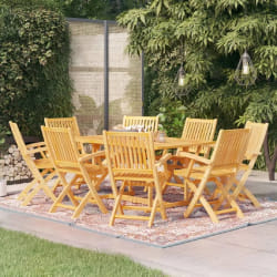 vidaXL Ensemble à manger de jardin 9 pcs Bois de teck massif - TU