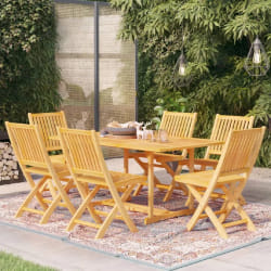 vidaXL Ensemble à manger de jardin 7 pcs Bois de teck massif - TU