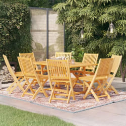 vidaXL Ensemble à manger de jardin 9 pcs Bois de teck massif - TU
