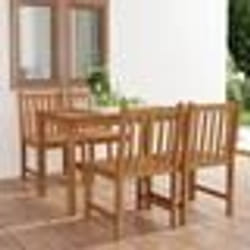 vidaXL Ensemble à manger de jardin 5 pcs Bois de teck solide