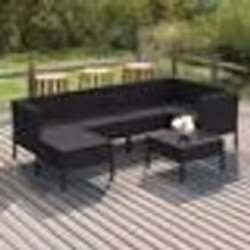 vidaXL Ensemble à manger de jardin 7 pcs noir et marron
