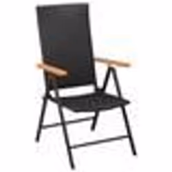 vidaXL Ensemble à manger de jardin 5 pcs noir et marron - TU