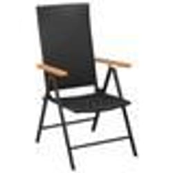 vidaXL Ensemble à manger de jardin 5 pcs noir et marron - TU