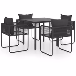 Cet ensemble à manger de jardin est un excellent choix pour votre jardin, patio ou terrasse. La chaise de jardin est en rotin ...