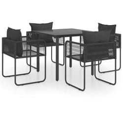 Vidaxl - Ensemble à manger de jardin 5 pcs pvc résine tressée noir