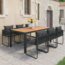 vidaXL Ensemble à Manger de jardin 7pcs PVC résine tressée noir marron - TU