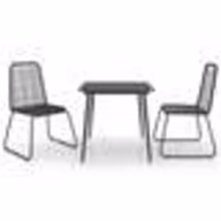 vidaXL Ensemble à manger de jardin 3 pcs PVC résine tressée noir - TU