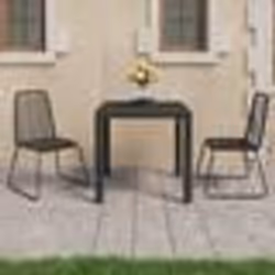 vidaXL Ensemble à manger de jardin 3 pcs PVC résine tressée noir