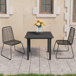 Cet ensemble à manger de jardin est un excellent choix pour votre jardin, patio ou terrasse. La chaise de jardin est en rotin ...