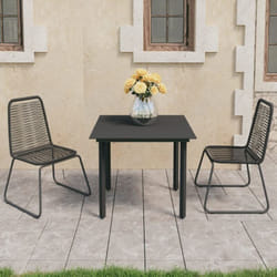 Vidaxl - Ensemble à manger de jardin 3 pcs pvc résine tressée noir