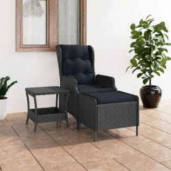vidaXL Salon de jardin 2 pcs avec coussins résine tressée gris foncé - TU