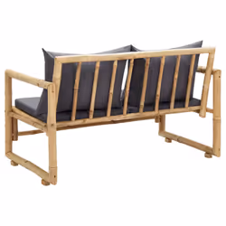 VidaXL 315597 banc de jardin Bambou, Polyester - Vue supplémentaire 4