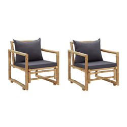 VidaXL 315599 chaise d'extérieur Terrace Siège rembourré Bambou, Polyester Gris