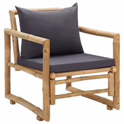VidaXL 315599 chaise d'extérieur Terrace Siège rembourré Bambou, Polyester Gris