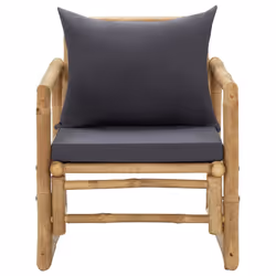 VidaXL 315599 chaise d'extérieur Terrace Siège rembourré Bambou, Polyester Gris