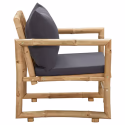 VidaXL 315599 chaise d'extérieur Terrace Siège rembourré Bambou, Polyester Gris - Vue supplémentaire 5