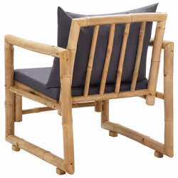 VidaXL 315599 chaise d'extérieur Terrace Siège rembourré Bambou, Polyester Gris - Vue supplémentaire 6