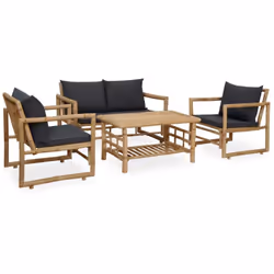 Passez un merveilleux moment avec votre famille ou vos amis grâce à cet ensemble de salon de jardin au design traditionnel. C ...
