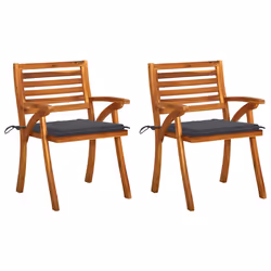 VidaXL 3060781, Terrace, Siège rembourré, Bois d'acacia, Anthracite, Polyester, 50 cm