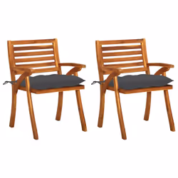 VidaXL 3060825, Terrace, Siège rembourré, Bois d'acacia, Anthracite, Polyester, 50 cm