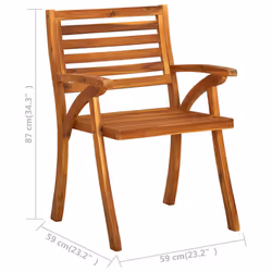 VidaXL 3060835 chaise d'extérieur Terrace Siège rembourré Bois d'acacia - Vue supplémentaire 6