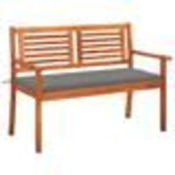 vidaXL Banc de jardin 2 places avec coussin 120 cm Bois d'eucalyptus - TU