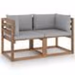 vidaXL Banc de jardin 2 places avec coussin 120 cm Bois d'eucalyptus - TU