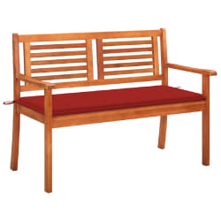 vidaXL Banc de jardin 2 places avec coussin 120 cm Bois d'eucalyptus - TU