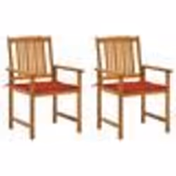 vidaXL Chaises de jardin avec coussins lot de 2 Bois d'acacia massif