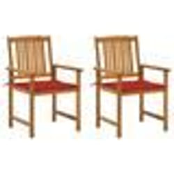 vidaXL Chaises de jardin avec coussins lot de 2 Bois d'acacia massif