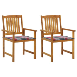 vidaXL Chaises de jardin avec coussins lot de 2 Bois d'acacia massif