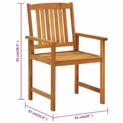 VidaXL 3061201 chaise d'extérieur Terrace Siège rembourré Bois d'acacia - Vue supplémentaire 8