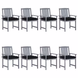 VidaXL 3061266, Terrace, Siège rembourré, Bois d'acacia, Gris, Polyester, 570 mm