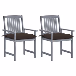 VidaXL 3061268, Terrace, Siège rembourré, Bois d'acacia, Gris, Polyester, 570 mm