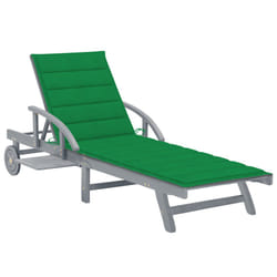 VidaXL 3061334 chaise d'extérieur Linge Siège rembourré Bois d'acacia Vert, Gris